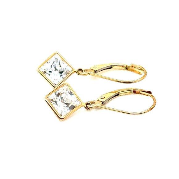 14k Gold Sparkling Cz Earrings - Picture 1 of 4